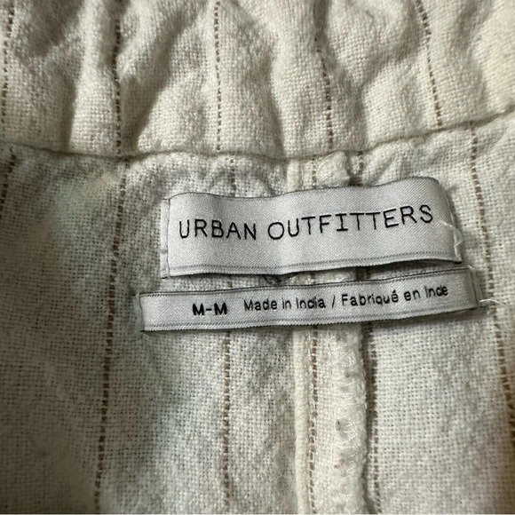 Urban Outfitters women's size medium cream colored pants with brown pin stripe - Picture 3 of 4